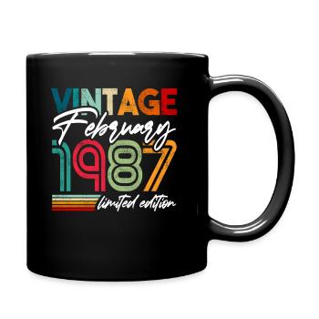 Birthday February 1987 Vintage February 1987 - Full Colour Mug - black - Right