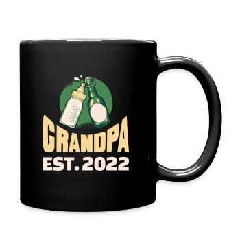 Grandpa est 2022 - Tasse einfarbig - Schwarz - Rechts