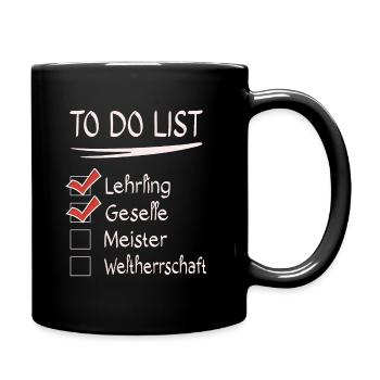 Lehrling Geselle Meister Prüfung bestanden Geselle - Tasse einfarbig - Schwarz - Rechts