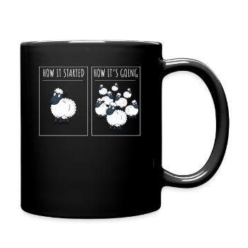 Schaafe, Schaaf, Schaafhirte, Schäfer - Full Colour Mug - black - Right