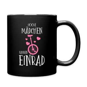 Coole Mädchen fahren EInrad - Tasse einfarbig - Schwarz - Rechts