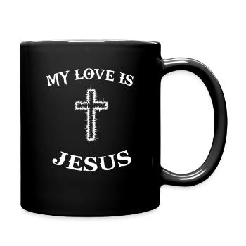 Religion Christianisme Jésus-Christ Croix Dicton - Mug uni - noir - Droite