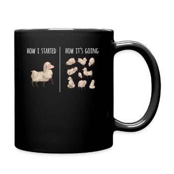 Schafe, Schafe, Schafliebhaber, Bauer - Tasse einfarbig - Schwarz - Rechts
