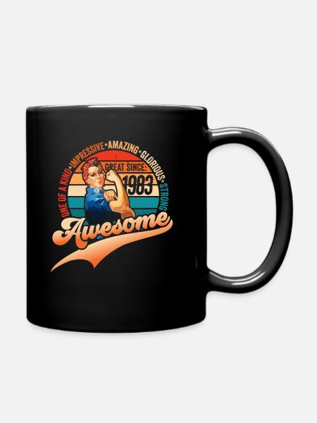 39ème anniversaire né 1983 Vintage Design Femmes - Mug uni - noir