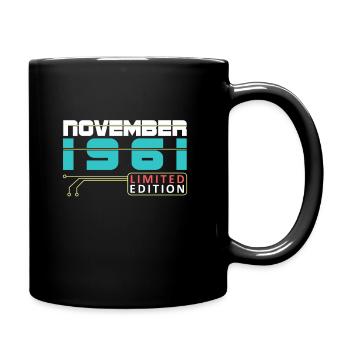 November 1961 - Birthday in Novermber - Full Colour Mug - black - Right