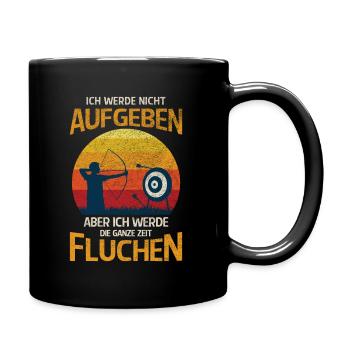 Bogenschütze Bogen Zielscheibe Bogenschießen - Tasse einfarbig - Schwarz - Rechts