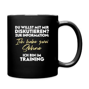 Du willst diskutieren? Vater und Söhne - Tasse einfarbig - Schwarz - Rechts