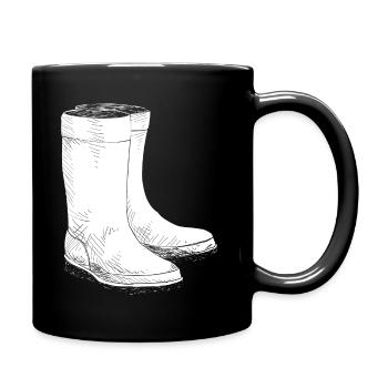 Gummistiefel Nordsee Ostsee Schlechtes Wetter - Tasse einfarbig - Schwarz - Rechts