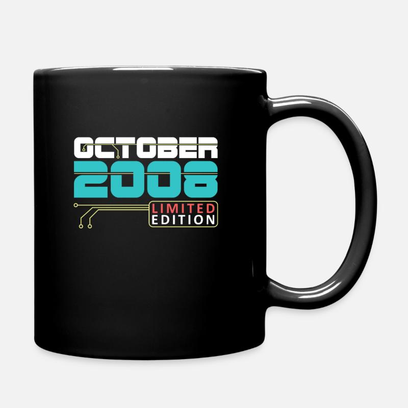 October 2008 - Geburtstag im Oktober - Tasse einfarbig - Schwarz