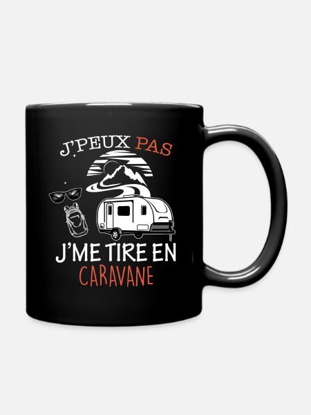 Camping, caravane, je me tire en caravane - Mug uni - noir