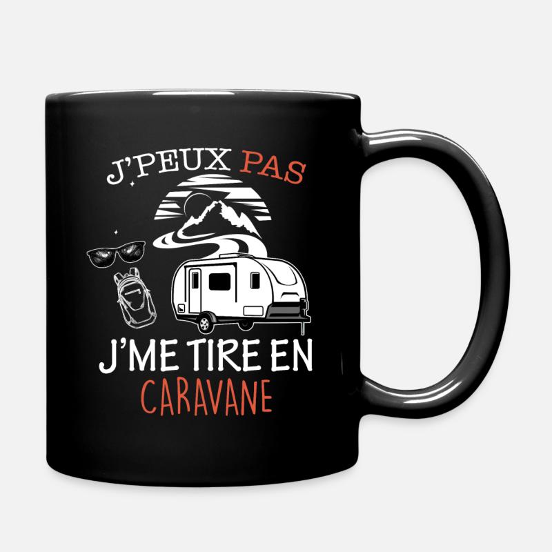 Camping, caravane, je me tire en caravane - Mug uni - noir