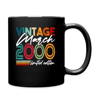 Vintage born March 2000 Birthday March 2000 - Full Colour Mug - black - Right