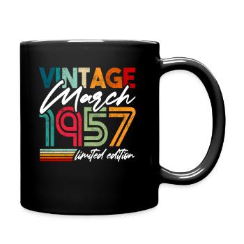 Vintage geboren März 1957 Geburtstag März 1957 - Tasse einfarbig - Schwarz - Rechts