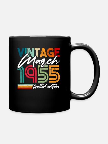 Millésime né mars 1955 Anniversaire mars 1955 - Mug uni - noir