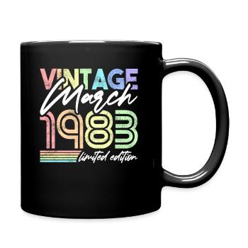 Vintage Mars 1983 Anniversaire Design pour Femmes - Mug uni - noir - Droite
