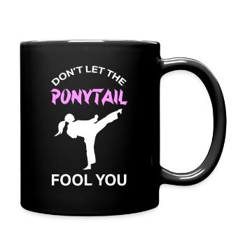 Karate-Mädchen, Karate-Sport - Tasse einfarbig - Schwarz - Rechts