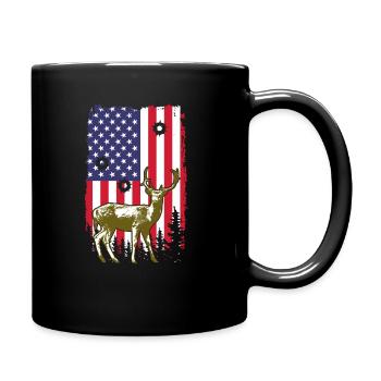 Hunting USA Flag Proud American Hunter Patriotic - Tasse einfarbig - Schwarz - Rechts