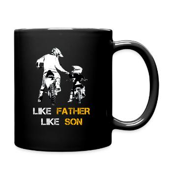 Motocross Vater und Sohn Fahrrad Motorrad Sohn Bik - Tasse einfarbig - Schwarz - Rechts