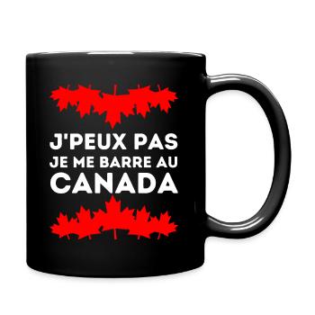 J'peux Pas Je Me Barre Au Canada Feuille D'érable - Mug uni - noir - Droite