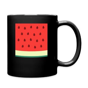 Melone Wassermelone Kostüm Fasching Karneval - Full Colour Mug - black - Right