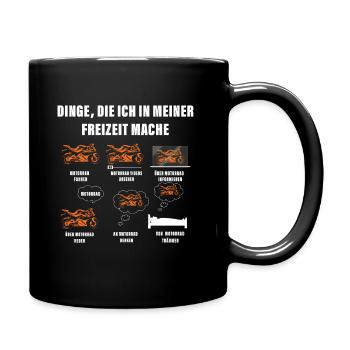 Dinge die ich in meiner Freizeit mache Motorrad - Tasse einfarbig - Schwarz - Rechts