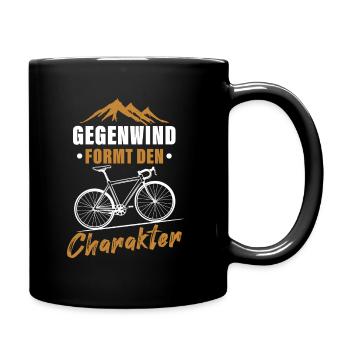Gegenwind formt den Charakter - Tasse einfarbig - Schwarz - Rechts