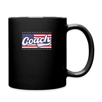 American Flag Coach 4th of July Stars Font - Full Colour Mug - black - Right