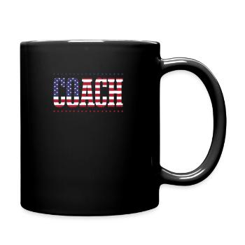American Flag Coach 4th of July Bold Font - Full Colour Mug - black - Right