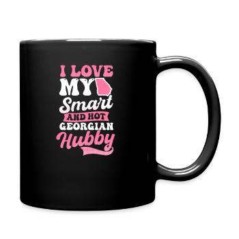 Georgia Peach Love My Smart Hot Hubby - Full Colour Mug - black - Right