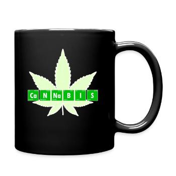 Cannabis Periodic System Element Weed Nerd Pothead - Full Colour Mug - black - Right