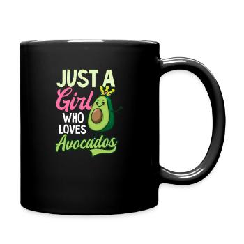 Avocado Girl Who Loves Avocado - Full Colour Mug - black - Right