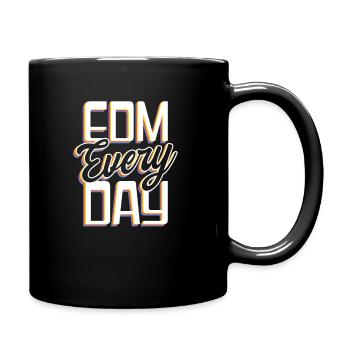 EDM Rave Techno EDM Every Day - Full Colour Mug - black - Right