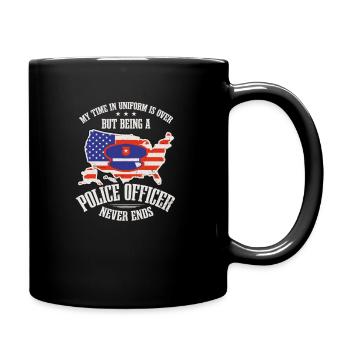 4th July Police Officer Time In Uniform Over - Full Colour Mug - black - Right