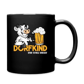 Dorfkind Und Stolz Drauf Kuh Bier Dorfkind - Tasse einfarbig - Schwarz - Rechts