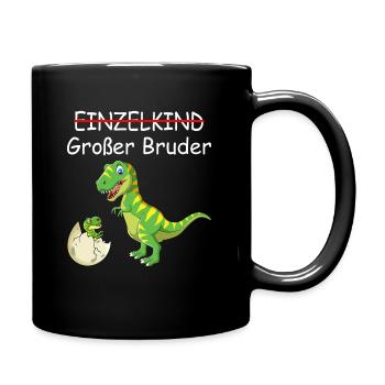 Einzelkind Großer Bruder Dinosaurier Großer Bruder - Tasse einfarbig - Schwarz - Rechts