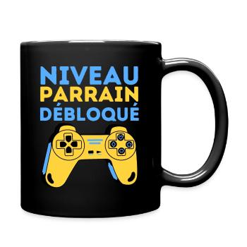 Niveau Parrain Débloqué 2023 Cadeau Parrain Gamer - Mug uni - noir - Droite