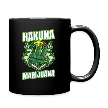 Hakuna Marijuana Funny Weed Smoking Pothead THC - Full Colour Mug - black - Right