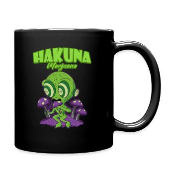 Hakuna Marijuana Funny Weed Smoking Pothead THC - Full Colour Mug - black - Right