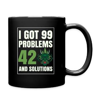 I Got 99 Problems And 420 Solutions Cannabis Weed - Full Colour Mug - black - Right