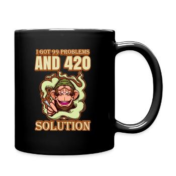I Got 99 Problems And 420 Solutions Cannabis Weed - Full Colour Mug - black - Right