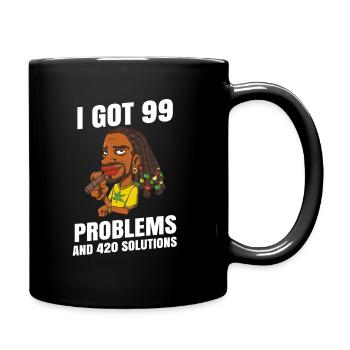 I Got 99 Problems And 420 Solutions Cannabis Weed - Full Colour Mug - black - Right