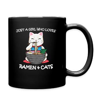 Just A Girl Who Loves Ramen And Cats Japanese Cat - Tasse einfarbig - Schwarz - Rechts
