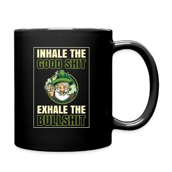 Inhaler la bonne merde expirer la connerie 420 Weed - Mug uni - noir - Droite