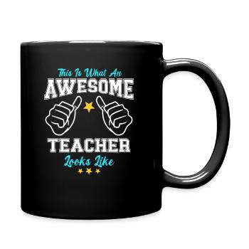 This Is What An Awesome Teacher Looks Like - Full Colour Mug - black - Right