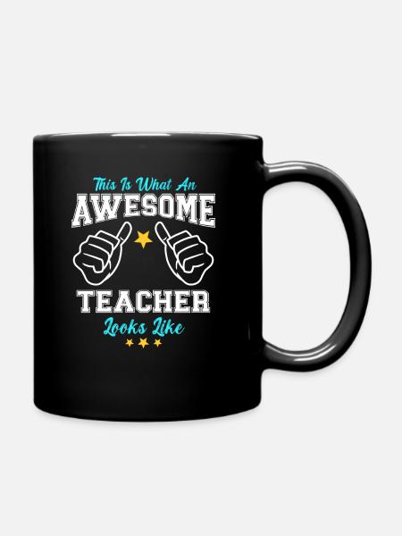 This Is What An Awesome Teacher Looks Like - Full Colour Mug - black