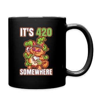 C’est 420 Somewhere Cannabis Weed Smoking THC Ganja - Mug uni - noir - Droite