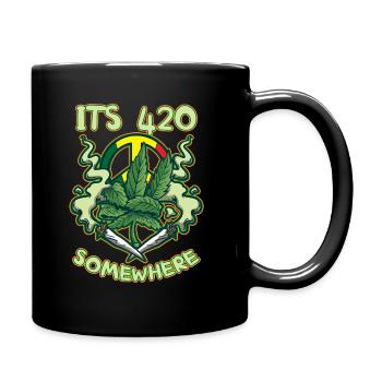 C’est 420 Somewhere Cannabis Weed Smoking THC Ganja - Mug uni - noir - Droite