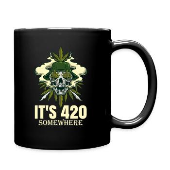 It's 420 Somewhere Cannabis Weed Smoking THC Ganja - Tasse einfarbig - Schwarz - Rechts