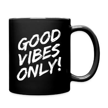 Good Vibes Only Brushed White - Full Colour Mug - black - Right