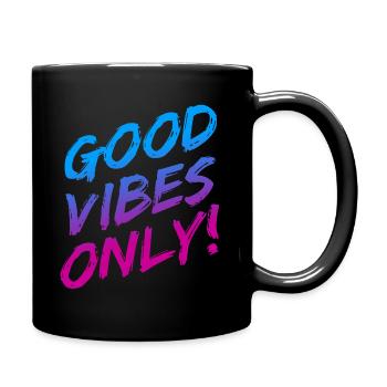 Good Vibes Only Brushed Colorful - Full Colour Mug - black - Right